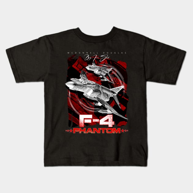 McDonnell Douglas F-4 Phantom Us Air Force Supersonic Jet Interceptor Kids T-Shirt by aeroloversclothing